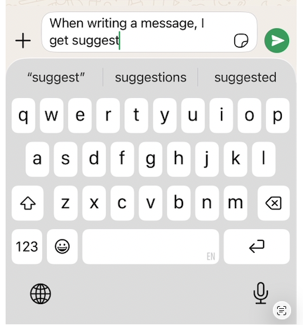 Example for autocompletion (in WhatsApp)
